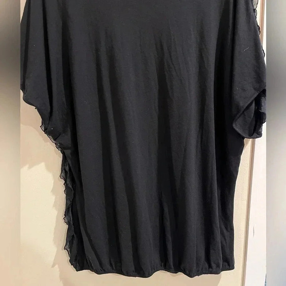 ANDREA MISSY Size 3x RUFFLE Semi Sheer Short Sleeve Blouse - Picture 6 of 6